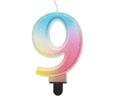 GoDan žvakė numeris 9 ombre pastelinė 8cm SF-OPA9 74946