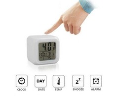 Alarm clock lcd thermometer chameleon luminous