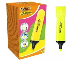 Žymeklis geltonas neoninis BIC 12 vnt