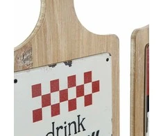 Skrybėlių stovas DKD Home Decor Raudona Medžio Metalinis (2 pcs) (21 x 5 x 45 cm)