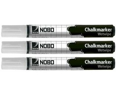 Nobo Markery kredowe, balta, 3 vnt.. (34438398)