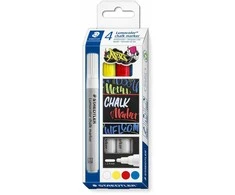 Staedtler Lumocolor, Mėlyna, Raudona, Baltas, Geltona, Bullet, Odorless, 4 pc(s)