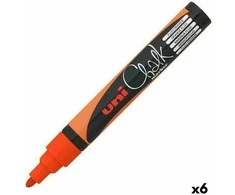 Skysti žymekliai Uni-Ball PWE-5M Fluor Oranžinė (6 vnt.)