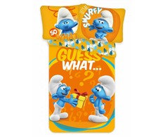 Smurfų „Atspėk ką“ vaikiškas patalynės komplektas 100–135 cm, 40–60 cm