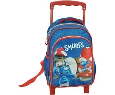 Smurfų kaimo riedanti darželio kuprinė, krepšys 30 cm