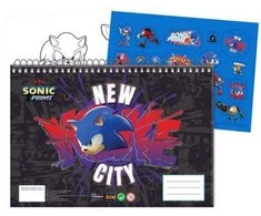Sonic the Hedgehog Get Me Sonic the Hedgehog A/4 spiralinis eskizų sąsiuvinis su 40 lapų ir lipdukais
