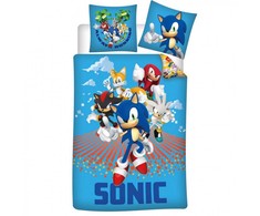 Sonic the Hedgehog Sonic the Hedgehog lenktynių patalynės komplektas 140–200 cm, 63–63 cm mikropluošto