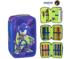 Sonic the Hedgehog Sonic the Hedgehog užpildytas trijų sluoksnių pieštukų dėklas