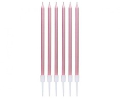 Spalva B&amp;C Metallic Rose Gold torto žvakė, 6 žvakių rinkinys