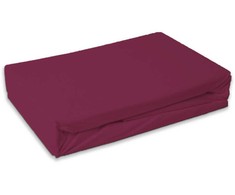 Spalva bordo raudonumo kilpinė paklodė su guma 90x200 cm