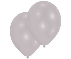 Spalva metalinė sidabrinė sidabrinė balionų dėžutė, 10 vnt. 11 colių (27,5 cm)