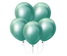Spalva platininė žalia, žali balionai, 7 vnt. 12 colių (30 cm)