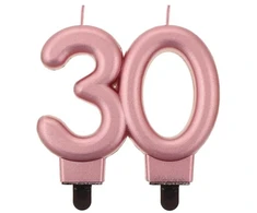Spalva: rožinio aukso, metalinė, torto žvakė, skaičius: 30