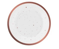Spalva: rožinis auksas, popierinės lėkštės, 6 vnt., 18 cm