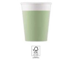 Spalva vienspalvė pastelinė mėtinė, žalia, popieriniai indeliai, 8 vnt. po 200 ml FSC