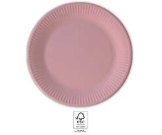 Spalva vienspalvė rožinė, rožinės spalvos popierinė lėkštė, 8 vnt., 20 cm, FSC