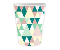Spalvingi popieriniai puodeliai „Party Žalias Joy“, 6 vnt., po 250 ml