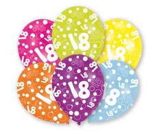 Spalvingi „Su gimtadieniu“ balionai, 18 balionų, 6 vnt. pakuotėje, 11 colių (27,5 cm)