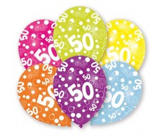 Spalvingi „Su gimtadieniu“ balionai, 50 vnt., 11 colių (27,5 cm)