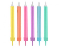 Spalvota Jumbo Neon torto žvakė, 12 vnt. žvakių rinkinys