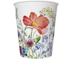 Spalvota pieva birželio mėnesį „Gėlių“ popierinių puodelių rinkinys, 8 vnt., 250 ml