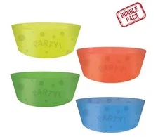 Spalvota pusiau permatoma plastikinė gili lėkštė, 4 vnt. rinkinys, 12 cm
