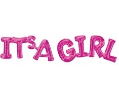 Spalvotas folijos balionas „It's A Girl“, 50 cm