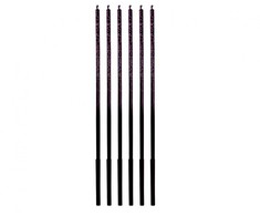 Spalvotas Ombre violetinis blizgučių rinkinys, violetinė gimtadienio žvakė, 6 žvakių rinkinys