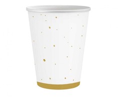 Spalvoti auksiniai popieriniai puodeliai „Celebrate Gold“, 6 vnt., po 250 ml