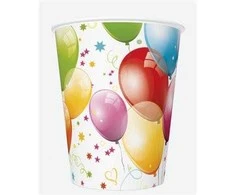 Spalvoti balionai balionų popierinių puodelių rinkinys, 8 vnt., po 250 ml