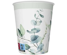 Spalvoti eukalipto šakelių popieriniai puodeliai, 8 vnt., po 250 ml