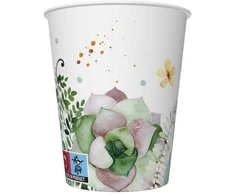 Spalvoti gėlių rėmeliai, popieriniai puodeliai, 8 vnt., po 250 ml