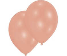 Spalvoti perlai, rožinio aukso spalvos, rožiniai balionai, 10 vnt., 11 colių (27,5 cm)