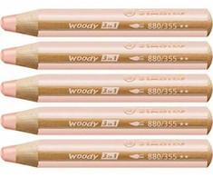 Stabilo Woody 3in1 kreidelė, šviesiai rožinė, Nr. 355