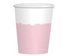 Spalvoti rožinio aukso spalvos popieriniai puodeliai, 8 vnt. po 250 ml