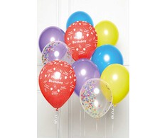 Spalvoti vaivorykštės spalvos gimtadienio balionai, 10 vnt. rinkinys 11 colių (27,5 cm)