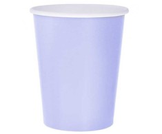 Spalvoti vienspalviai levandų violetiniai popieriniai puodeliai, 14 vnt., 270 ml