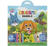 Grafix GYVŪNAI origami rinkinys, 18 raštų + lipdukai, origami popierius, konditerijos knygelė