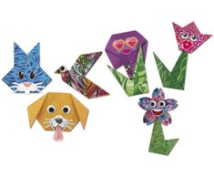 Grafix GYVŪNAI origami rinkinys, 18 raštų + lipdukai, origami popierius, konditerijos knygelė