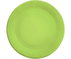 Spalvotos kivių žalios popierinės lėkštės, 8 vnt., 23 cm