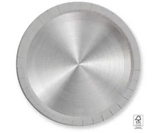 Spalvotos „Next Generation“ sidabrinės popierinės lėkštės, 8 vnt., 23 cm, FSC