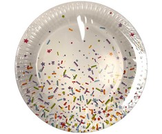 Spalvotos popierinės lėkštės, 10 vnt., 23 cm, FSC