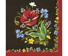 Spalvotos siuvinėjimo servetėlės, tautinio siuvinėjimo raštu, 20 vnt., 33x33 cm