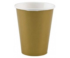 Spalvotų auksinių popierinių puodelių rinkinys, 8 vnt., 250 ml