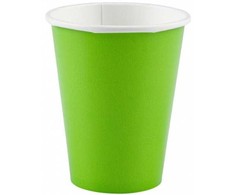 Spalvotų kivių žalių popierinių puodelių rinkinys, 8 vnt., 250 ml