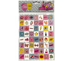 Spalvotų lipdukų rinkinys „Make Up Girly“, 112 vnt.