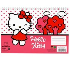 Spiralinė eskizų knygelė „Hello Kitty Sweetheart“, A4 formato, 30 lapų