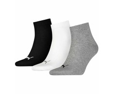 Kojinės Puma Quarter Plain 3pak juoda, balta, pilka 938589 17 (39-42)