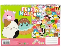 „Squishmallows Feelin'“ A/4 spiralinis eskizų sąsiuvinis su 40 lapų ir lipduku