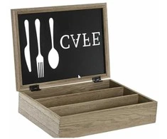 Stalo įrankių dėklas DKD Home Decor Juoda Metalinis Ruda Vintage Medžio MDF (25 x 18 x 6 cm)